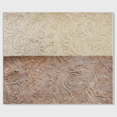 Matig schuim en met tan bekleed leder cadeaupapier (Vlak)