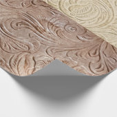 Matig schuim en met tan bekleed leder cadeaupapier (Hoek)