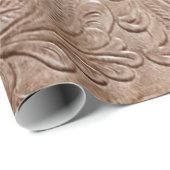 Matig schuim en met tan bekleed leder cadeaupapier (Rol Hoek)