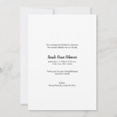 Matig script Baby Girl Foto Birth Shower Bedankkaart (Achterkant)