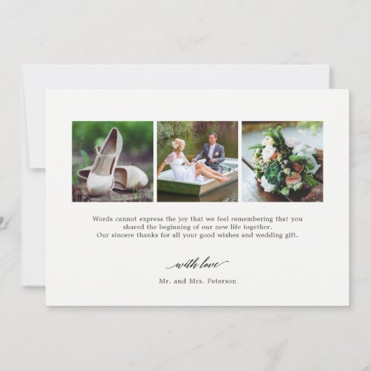 Matig script EDITABLE COLOR Hartelijk dank Bedankkaart (Achterkant)