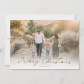 Matig script, grote kerstfoto feestdagenkaart (Voorkant)