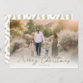 Matig script, grote kerstfoto feestdagenkaart (Voorkant / Achterkant)