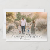 Matig script, grote kerstfoto feestdagenkaart (Voorkant)