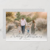 Matig script, grote kerstfoto feestdagenkaart (Voorkant / Achterkant)