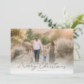 Matig script, grote kerstfoto feestdagenkaart (Staand voorkant)