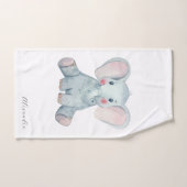 Matig script monogram schattig dierlijk olifantenb bad handdoek (Handdoek)