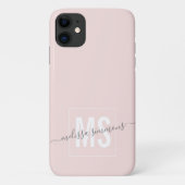 Matig script name monogram Case-Mate iPhone case (Achterkant)