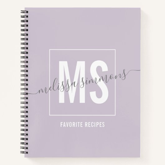 Matig script name monogram notitieboek (Voorkant)