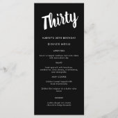 Matig script om het even welk jaarmenu van 30e ver menu (Voorkant)