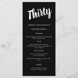 Matig script om het even welk jaarmenu van 30e ver menu