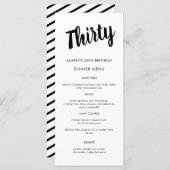 Matig script om het even welk jaarmenu van 30e ver menu (Voorkant / Achterkant)