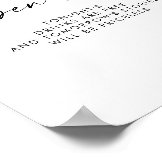 Matig script open balk Sign Poster (Hoek)