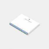 Matig script voor Navy Blue Stripe Heart Girly Post-it® Notes (Schuin)