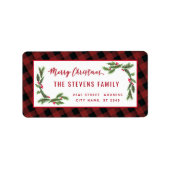 Matig script: vrolijk kerstrood geblazen etiket (Voorkant)