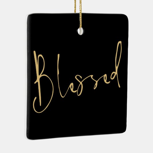 Matig script zonder kerstmis zwart keramisch ornament (Rechts)