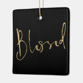 Matig script zonder kerstmis zwart keramisch ornament (Links)