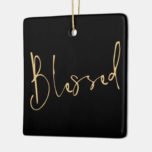 Matig script zonder kerstmis zwart keramisch ornament (Links)