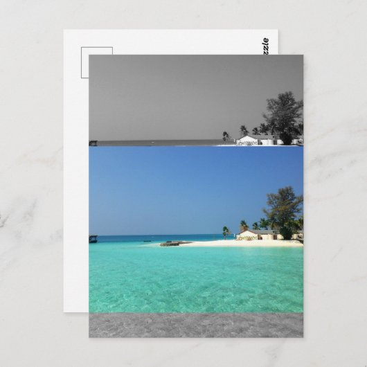 Matig Sepia Modern Flat Afbeelding Effect Briefkaart (Voorkant / Achterkant)