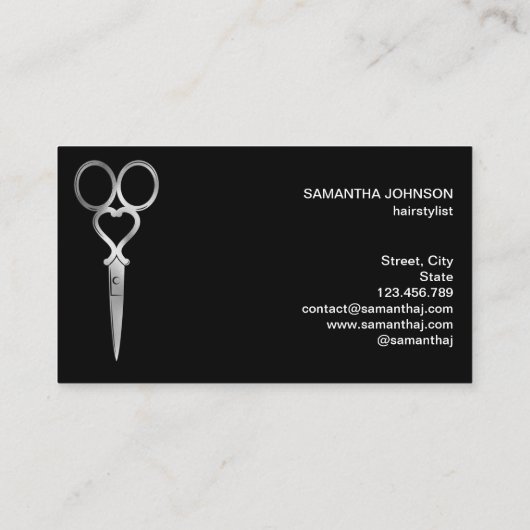 Matig Silver holografisch haarstylist kapster Visitekaartje (Achterkant)