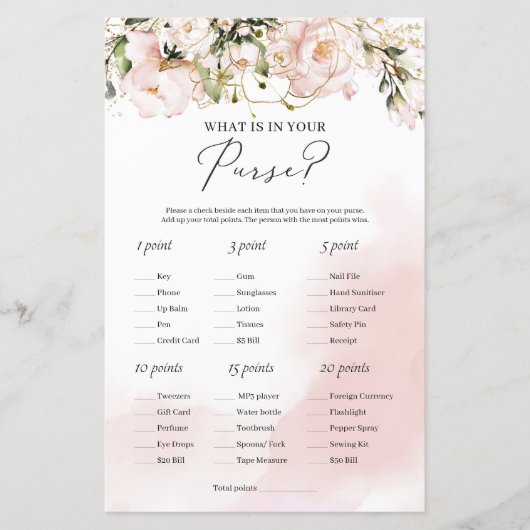 Matig spoelroze florale wat in uw tas zit (Voorkant)