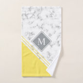 Matig stijlvol monogram geel grijs marmer bad handdoek (Handdoek)