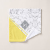 Matig stijlvol monogram geel grijs marmer bad handdoek (Wasdoekje)