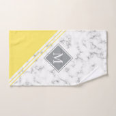 Matig stijlvol monogram geel grijs marmer bad handdoek (Handdoek)