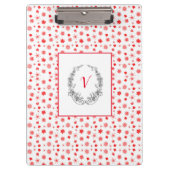 Matig Stijlvol Monogram Girly Pattern Red Klembord (Voorkant)