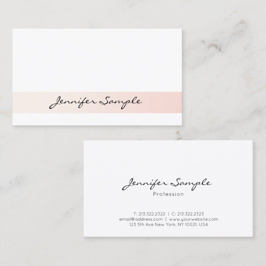 Matig, stijlvol ontwerp met zwarte roze wit visitekaartje (Voorkant / Achterkant)