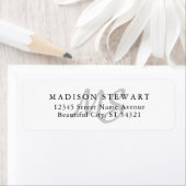 Matig Stijlvol Silver Grey Brush Monogram Etiket (Insitu)