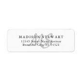 Matig Stijlvol Silver Grey Brush Monogram Etiket (Voorkant)