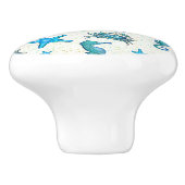 Matig strand Blauwe krab Zeepaardje Keramische Knop (Zijkant)