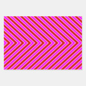 Matig Stripe Pattern Red Hot Pink Inpakpapier Vel (Voorkant 3)