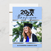 Matig studiepunt Jaar Gold Light Blue | FOTO Bedankkaart (Voorkant / Achterkant)