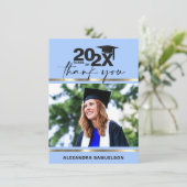 Matig studiepunt Jaar Gold Light Blue | FOTO Bedankkaart (Staand voorkant)