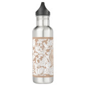 Matig Tan Floral Girly Monogram met naam Waterfles (Links)