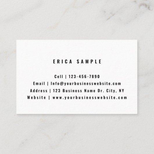 Matig Tattoo kunstenaar Minimale Typografie Monogr Visitekaartje (Achterkant)