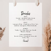 Matig teken van het Menu Drinken voor bruiloft Poster