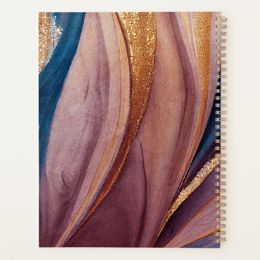 Matig terracotta blue glitter roos goumonogram planner (Achterkant)