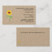 Matig therapistisch Visitekaartje voor zonnebloeme (Voorkant / Achterkant)