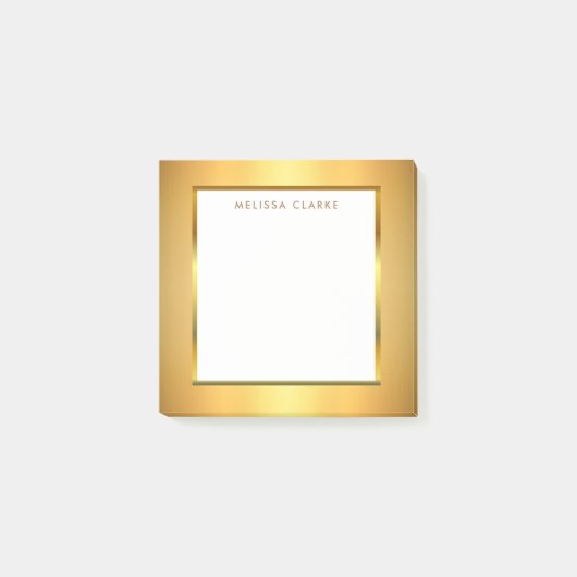Matig trendy chic gold monogram post-it® notes (Voorkant)