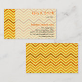 Matig, trendy, felzonnig gele chevron zigzag visitekaartje (Voorkant / Achterkant)