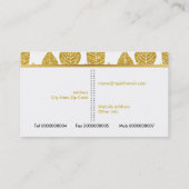 Matig, trendy goudglitter-patroon visitekaartje (Achterkant)