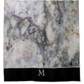 Matig trendy monogram zwart-wit douchegordijn (Voorkant)