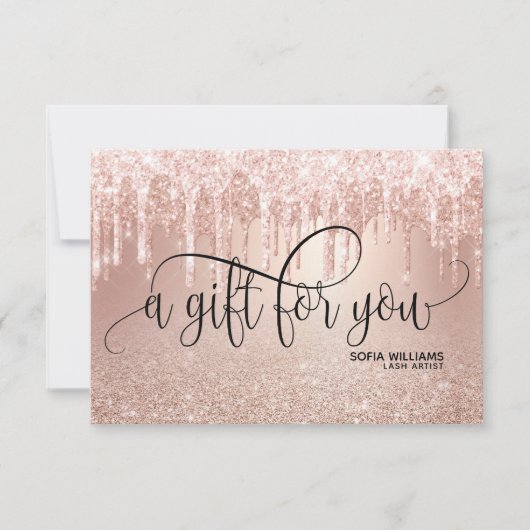 Matig Trendy Roos gouddrip Certificate Cadeaukaart (Voorkant)