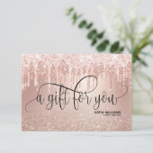 Matig Trendy Roos gouddrip Certificate Cadeaukaart (Staand voorkant)