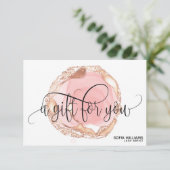 Matig Trendy Roos gouddrip Certificate Cadeaukaart (Staand voorkant)