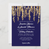 Matig Twinkle licht Willow Tree laat Navy Gold ove Kaart (Voorkant)