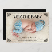 Matig Type Sweetly Framed Birth Announding Aankondiging (Voorkant / Achterkant)